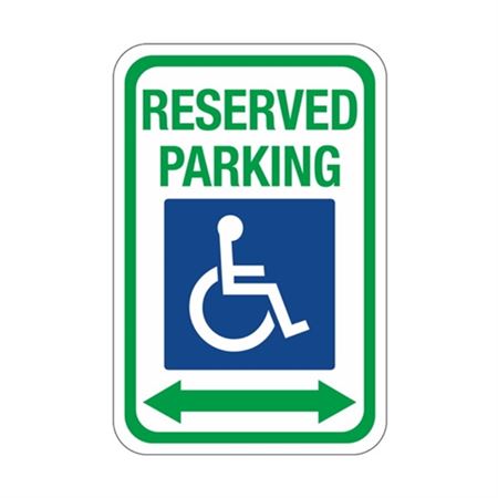 Reserved Parking with Symbol and Arrows Sign 12"x18"